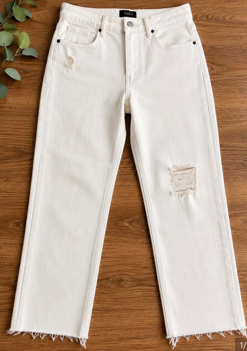 KUT from The Kloth Cream Fab Ab Mom Jeans Distressed High Rise (v1)